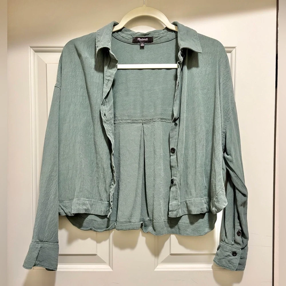 Madewell Sage Button-Down Shirt - Picture 3 of 5